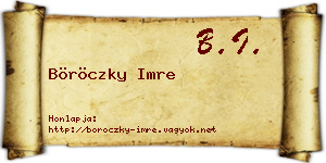 Böröczky Imre névjegykártya