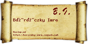 Böröczky Imre névjegykártya